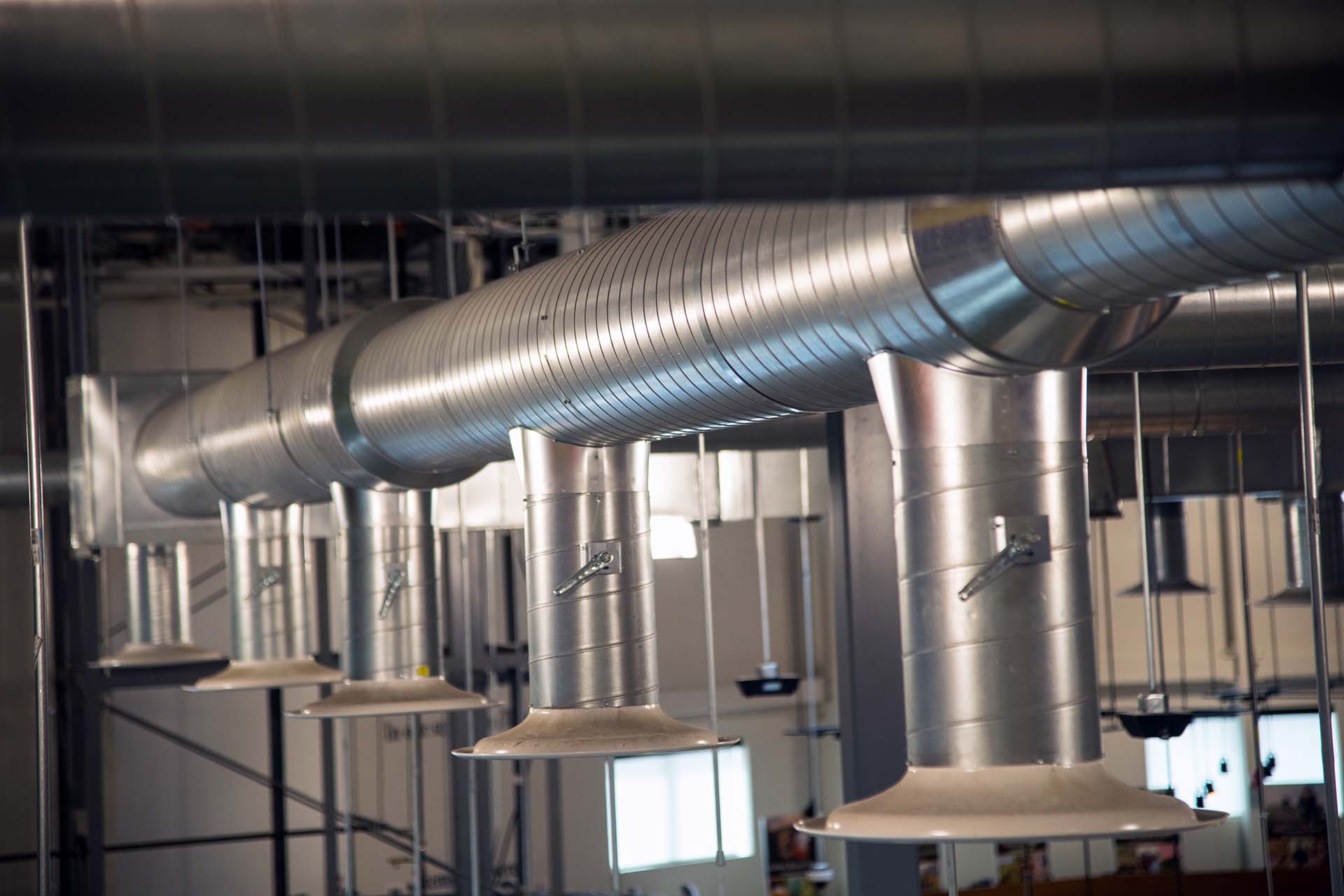 ceiling ductwork in City Market grocery store